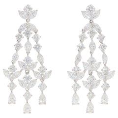 Vintage Assil Diamond Drop Earrings in White Gold