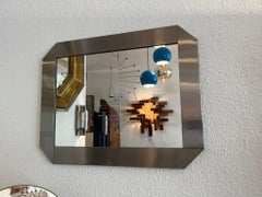 Asymetricer Wandspiegel aus Edelstahl von Valenti, Italien, ca. 1970er Jahre