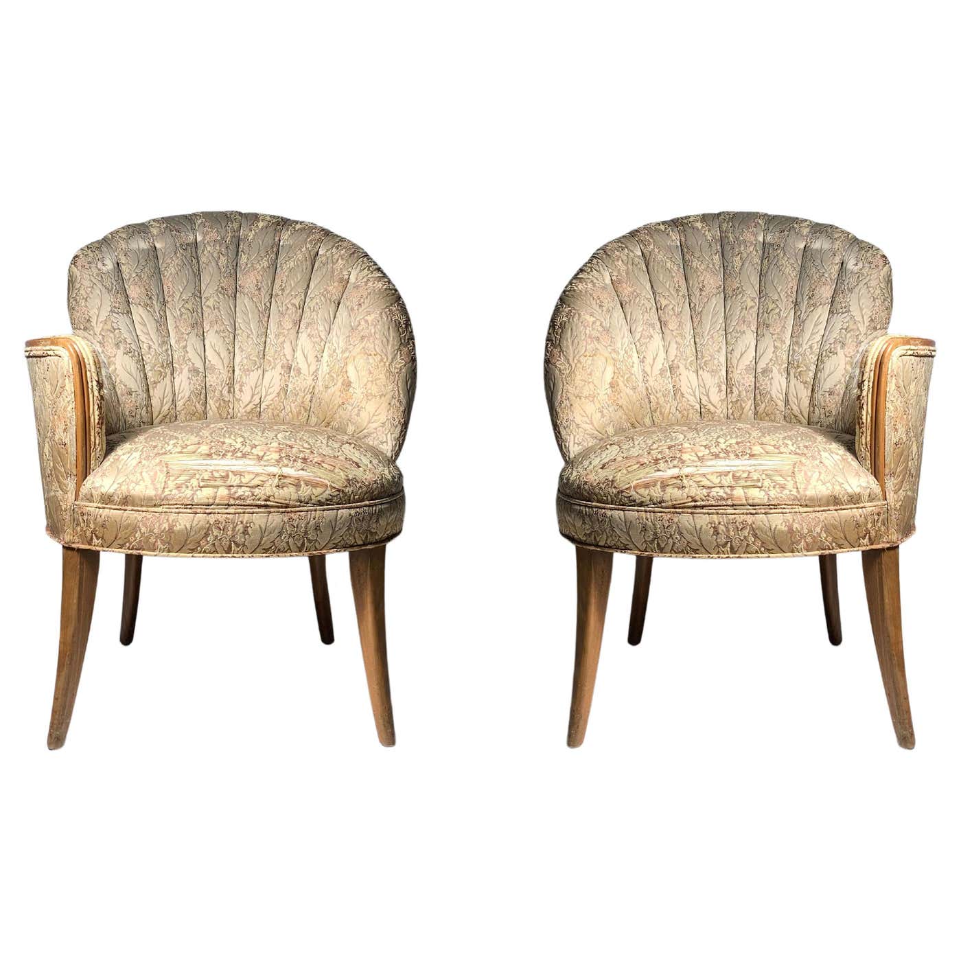 Ready Shell Chair Vintage Hollywood Regency Art Deco Fan / Shell - Back Chairs - Grosfeld ...