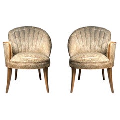 Vintage Hollywood Regency Art Deco Fan / Shell - Back Chairs - Grosfeld House