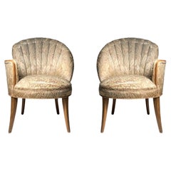 Vintage Hollywood Regency Art Deco Abanico / Shell - Sillas con respaldo - Grosfeld House