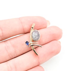 Vintage Asymmetrical Star Sapphire Pendant in 14k Two-Tone Gold