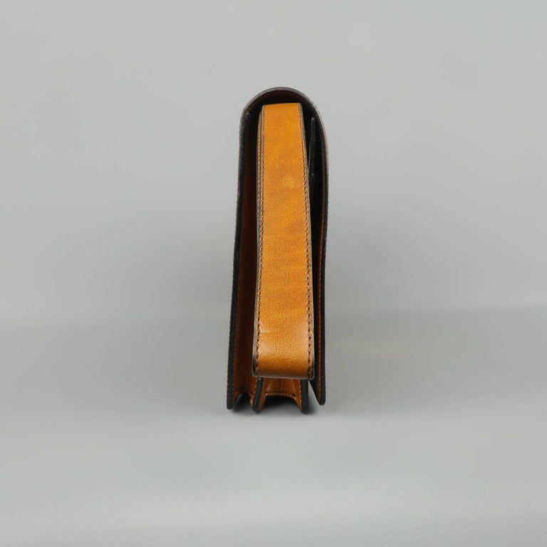 Vintage A.TESTONI Tan Leather Wristlet Clutch at 1stDibs | tan clutch ...