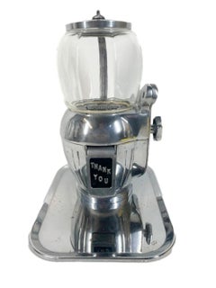 Vintage Atlas Bantam Cast Aluminum & Glass 5 Cent Peanut Vending Machine