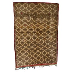 Vintage Atlas Low-Pile Wool Rug, Morocco, Circa 1960