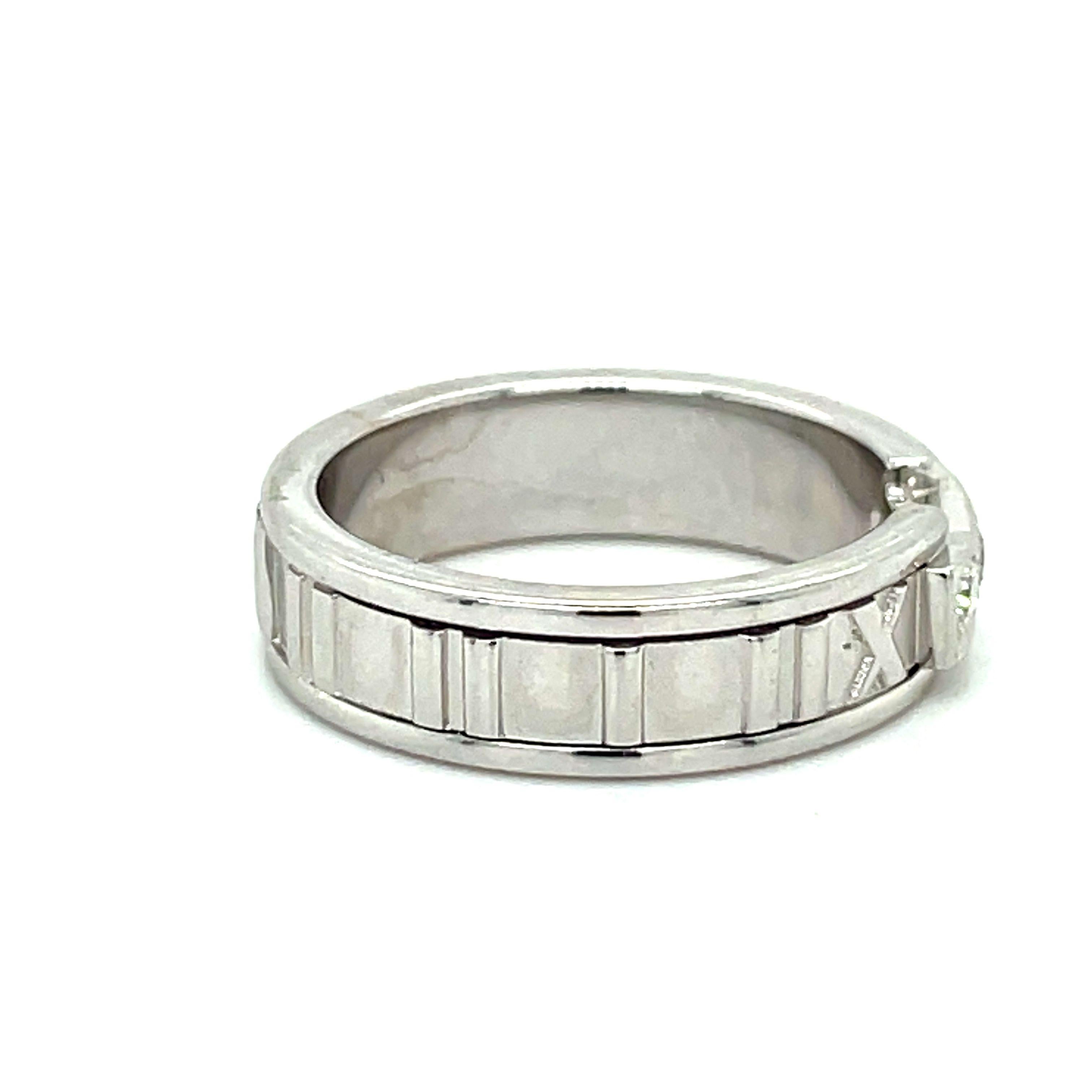 Atlas Tiffany and Co. Bague, Tiffany & Co Jewelry, diamant en or blanc 18k Excellent état - En vente à Ramat Gan, IL