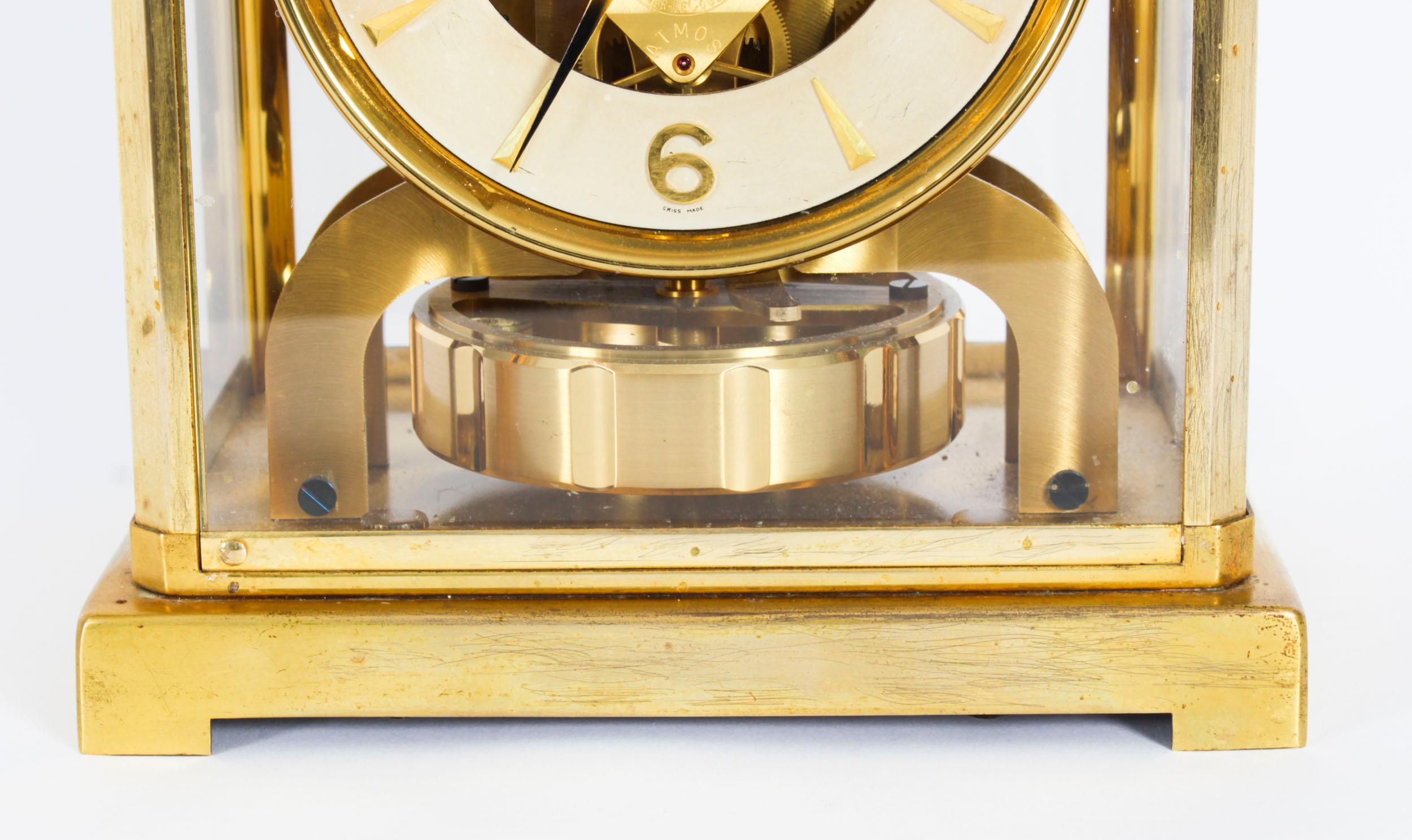 Suisse Pendule de cheminée Atmos Jaeger le Coultre du 20ème siècle en vente