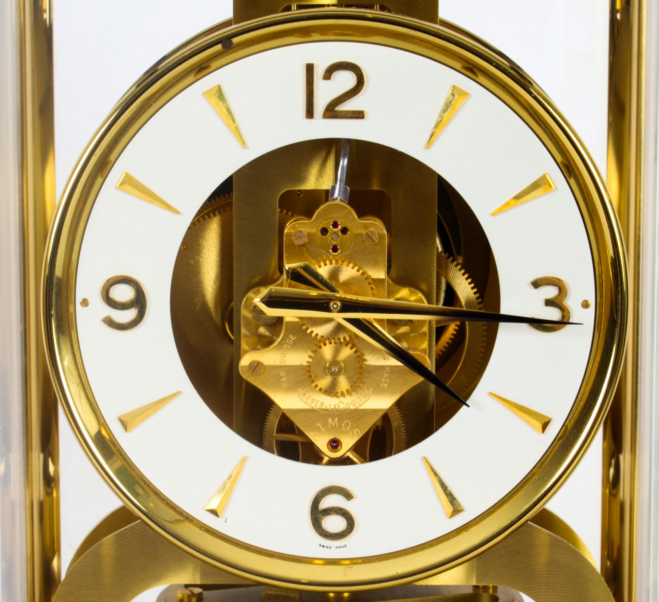 Vintage Atmos Jaeger Le Coultre Mantle Clock, Mid 20th C 3