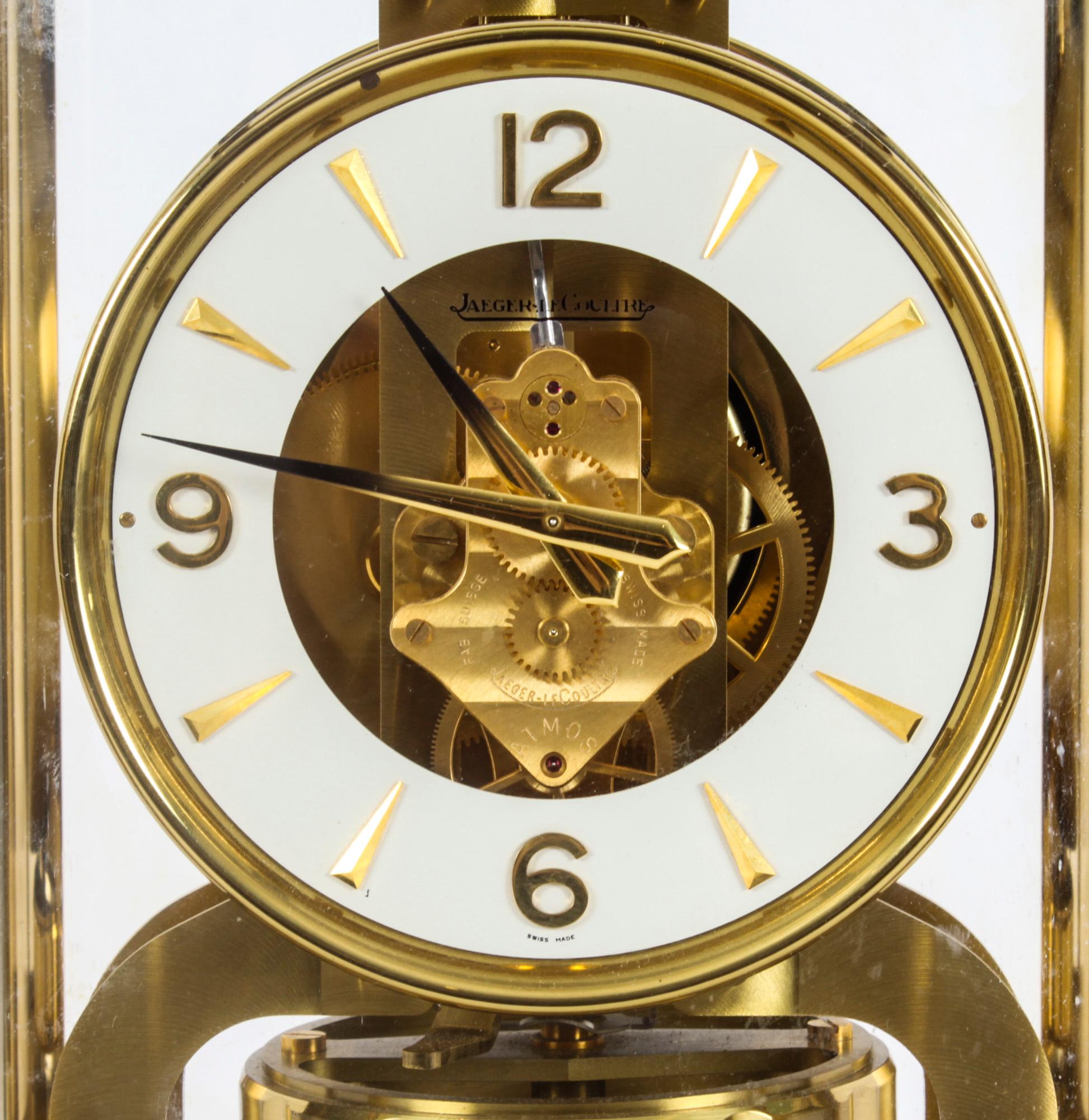 Vintage Atmos Jaeger Le Coultre Mantle Clock, Mid 20th C 1