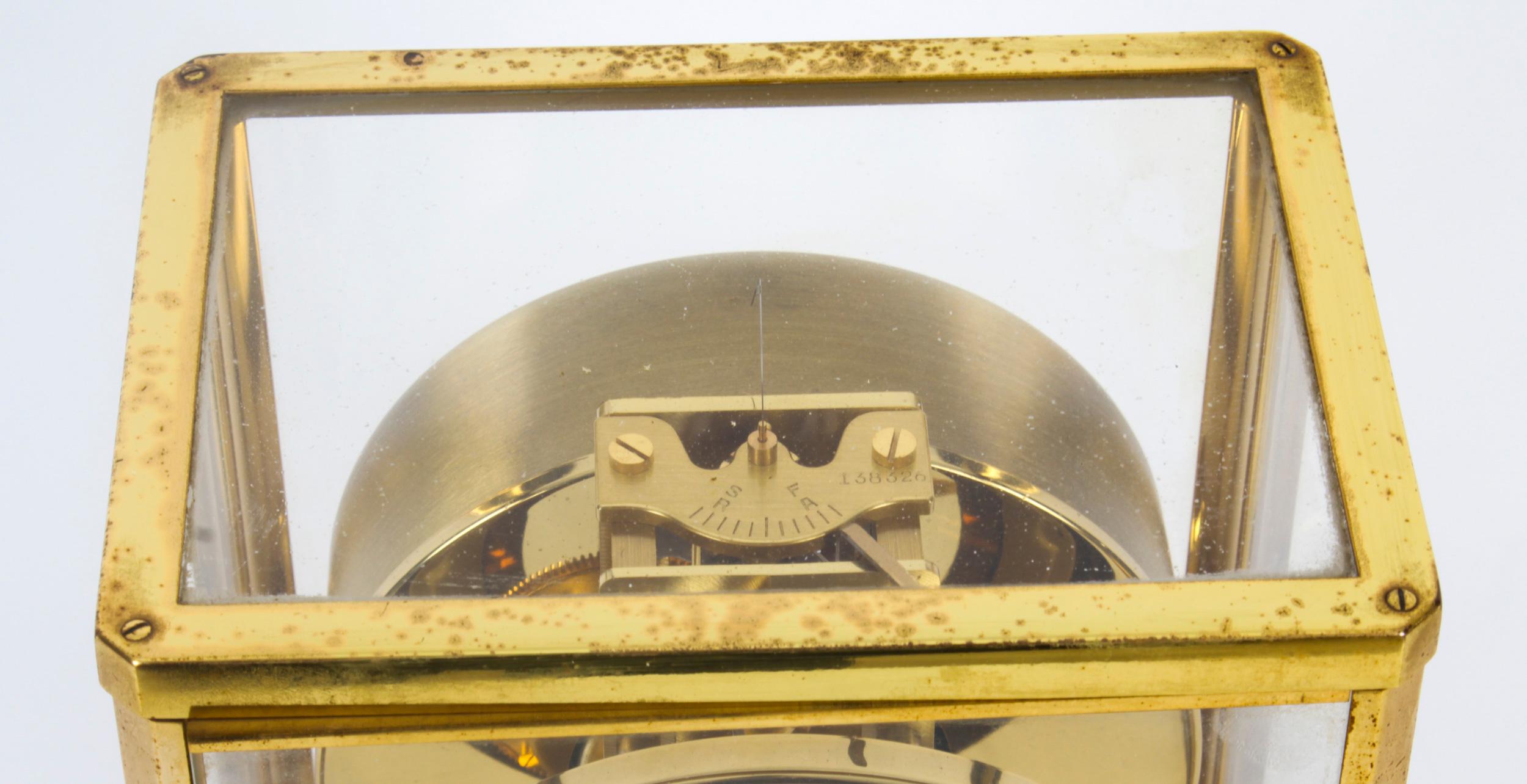 Vintage Atmos Jaeger Le Coultre Mantle Clock, Mid 20th C 4