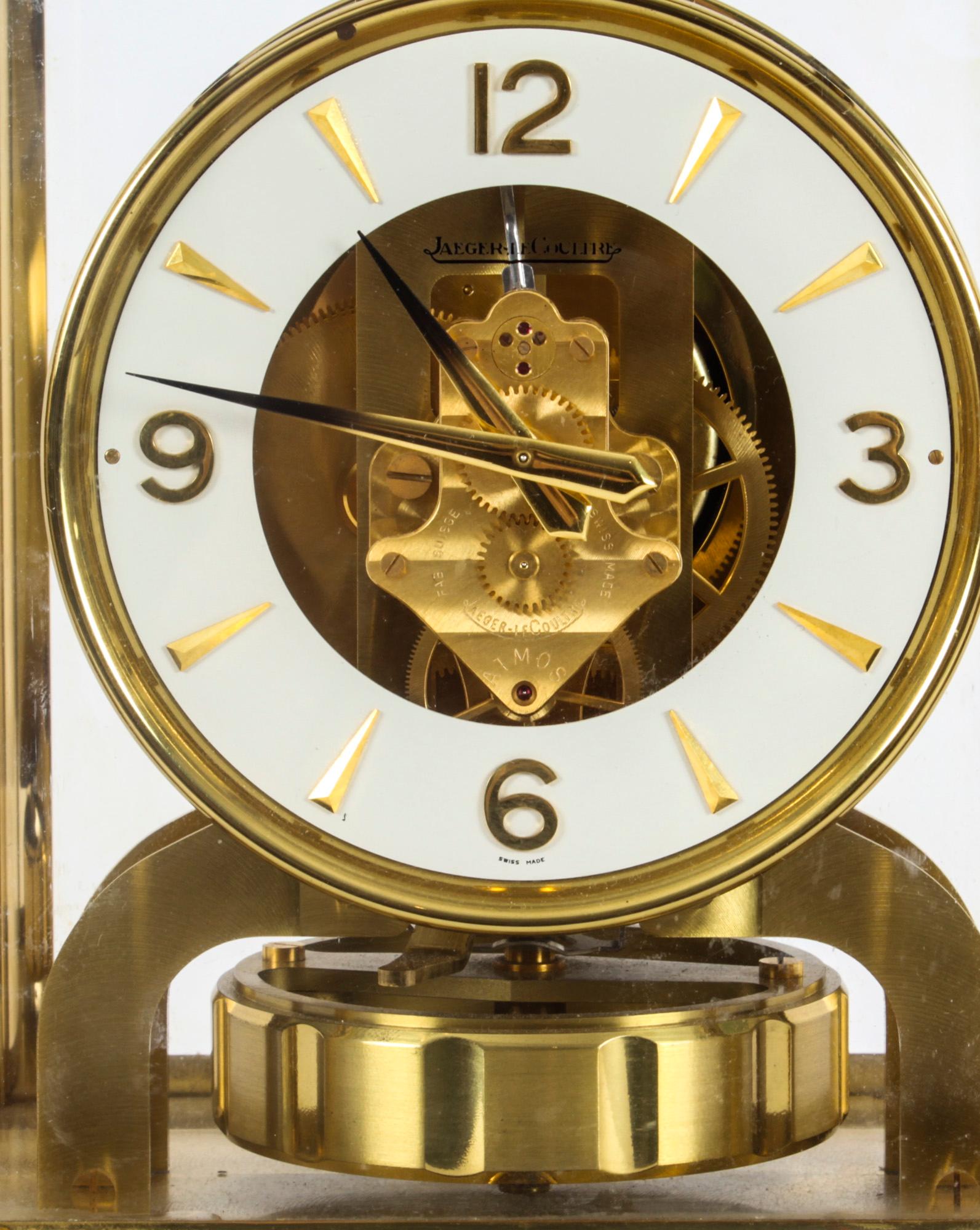 Vintage Atmos Jaeger Le Coultre Mantle Clock, Mid 20th C 2