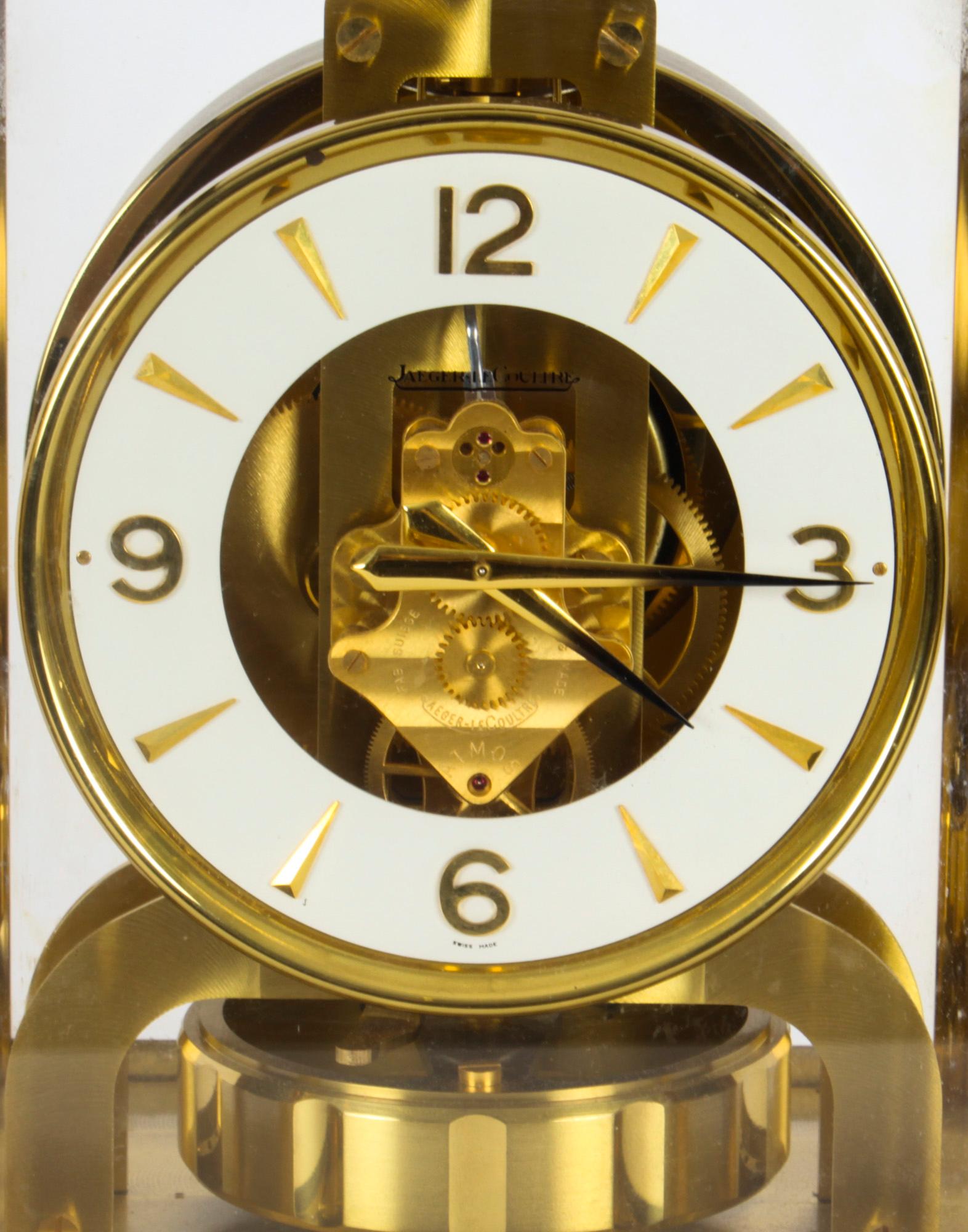 Vintage Atmos Jaeger Le Coultre Mantle Clock, Mid 20th C 6