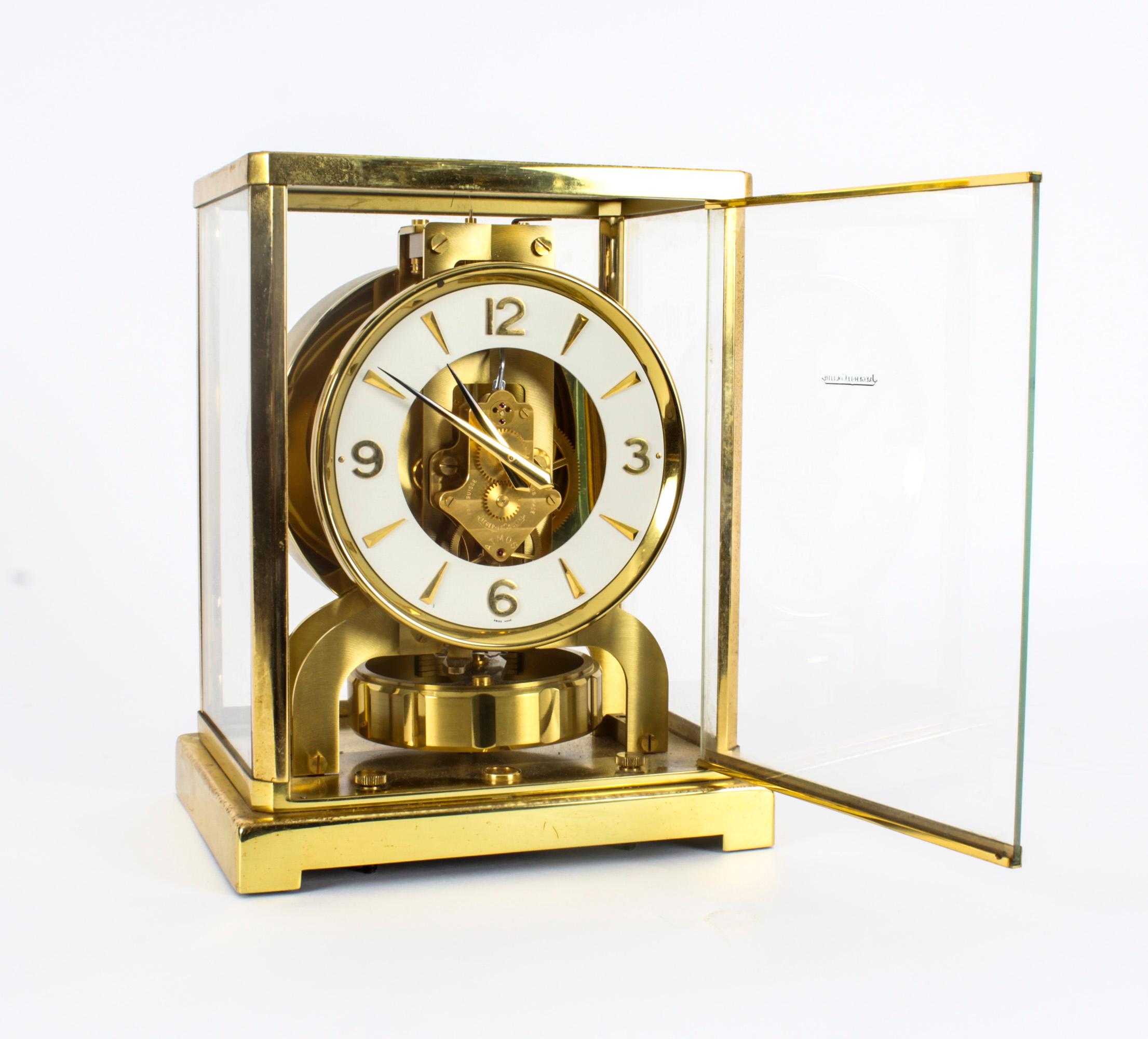 Vintage Atmos Jaeger Le Coultre Mantle Clock, Mid 20th C 4