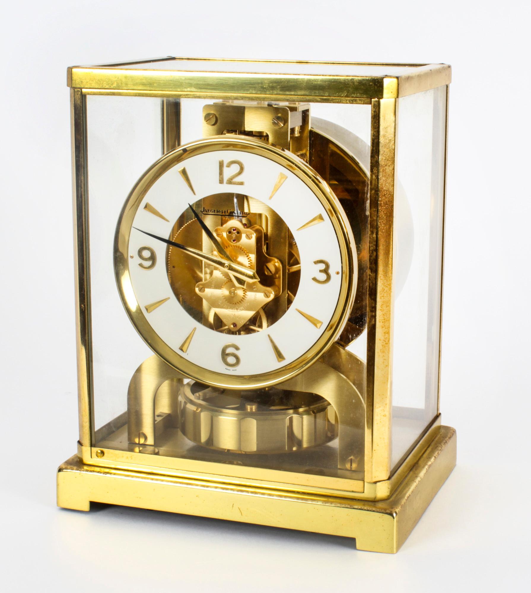 Vintage Atmos Jaeger Le Coultre Mantle Clock, Mid 20th C 9