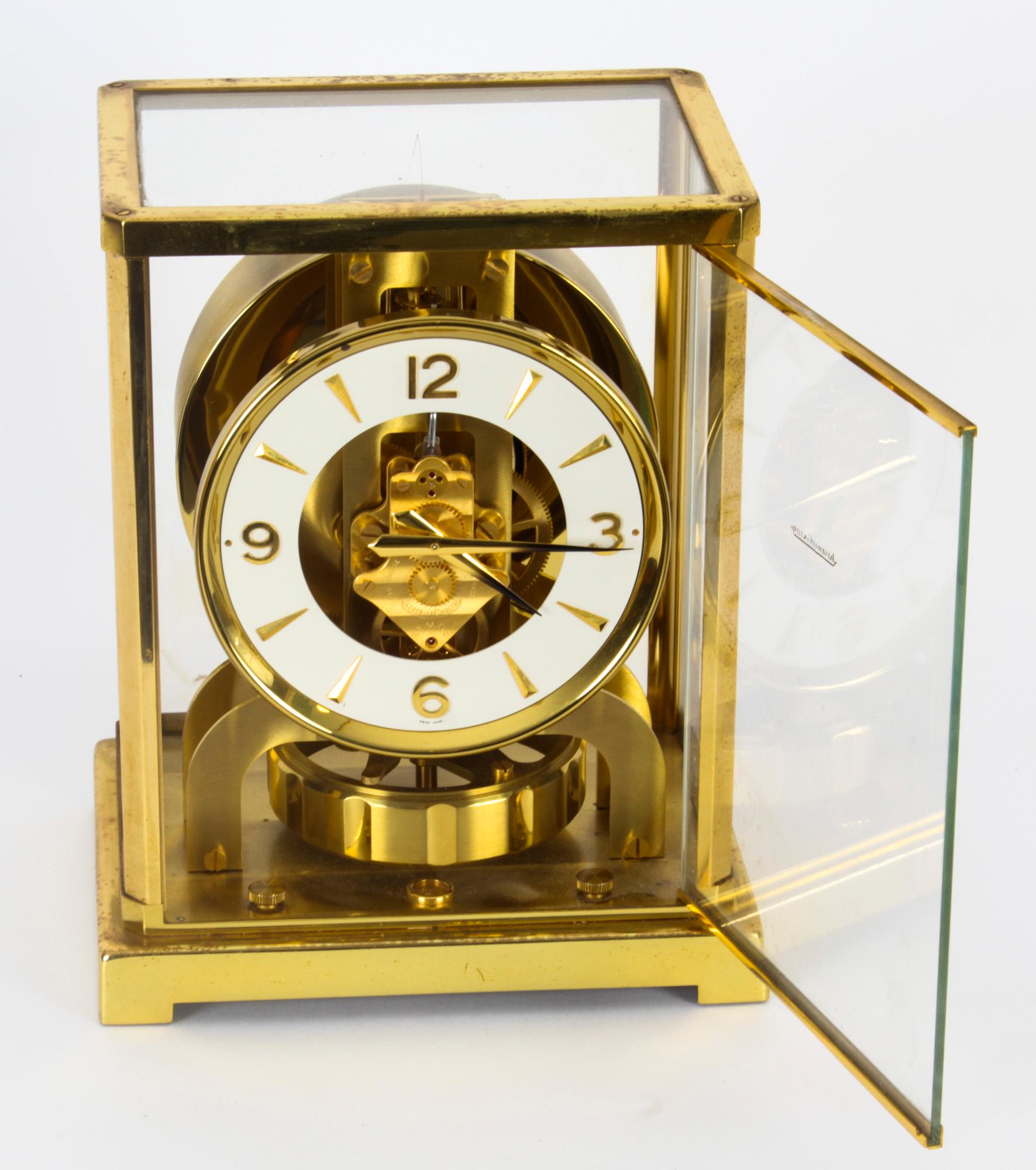 Swiss Vintage Atmos Jaeger Le Coultre Mantle Clock, Mid 20th C