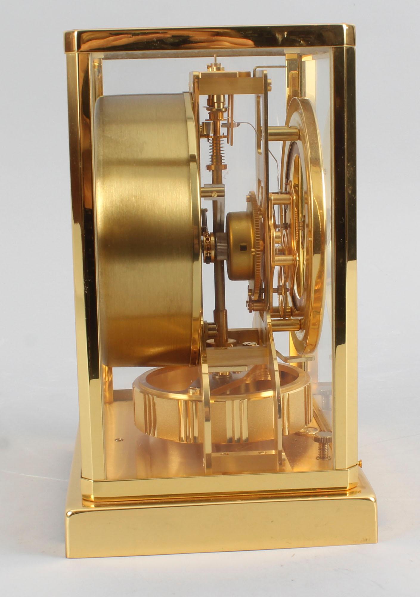 Gilt Vintage Atmos Jaeger LeCoultre Mantle Clock, 20th Century