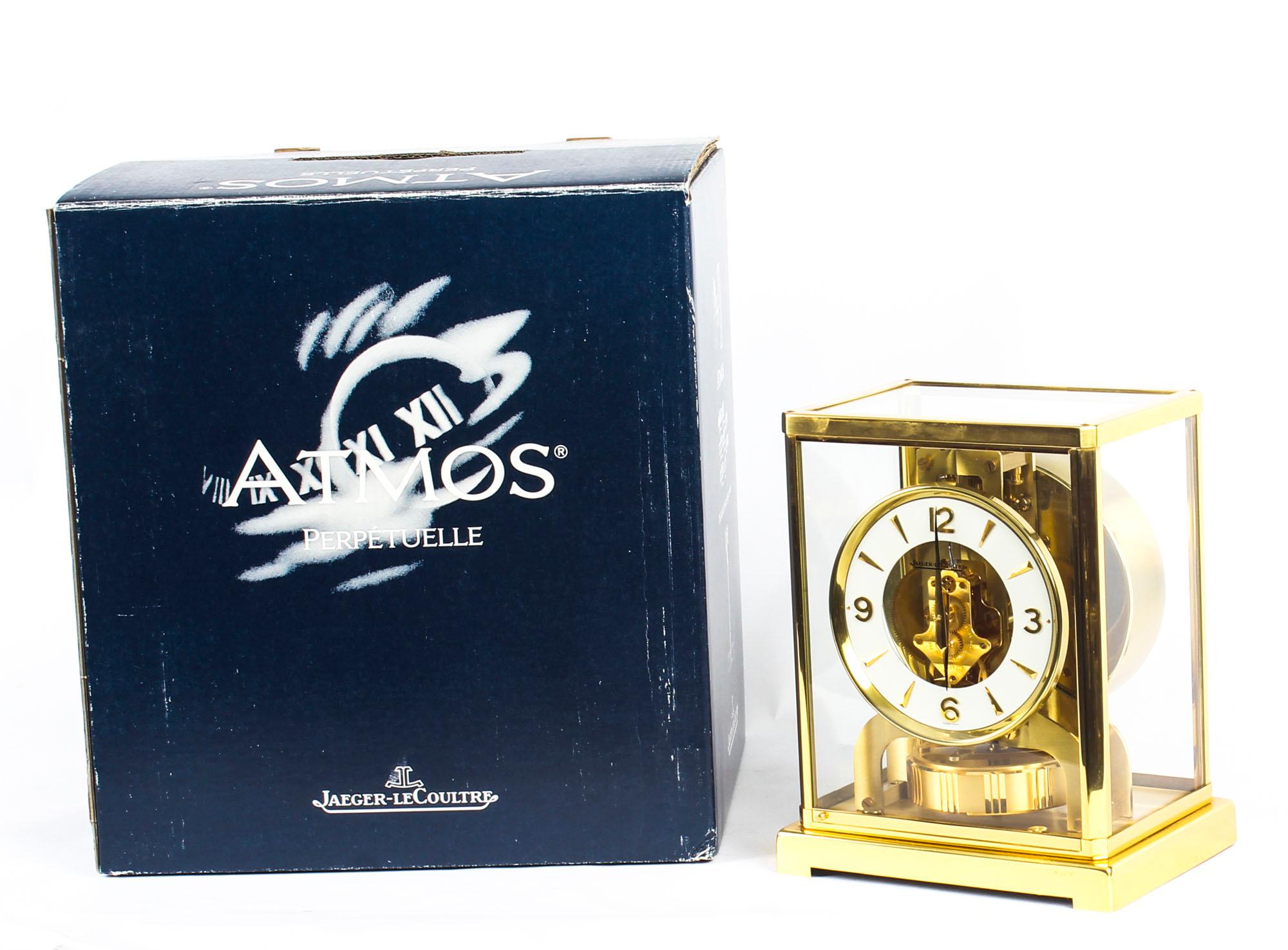 Vintage Atmos Jaeger LeCoultre Mantle Clock Box and Papers, 20th Century 10