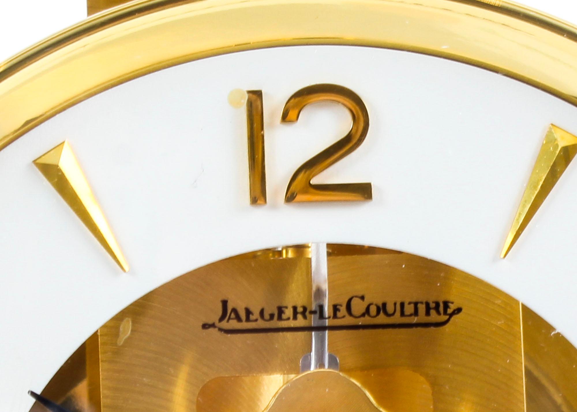 Vintage Atmos Jaeger LeCoultre Perpetual Mantle Clock Box & Papers 20th Century 6