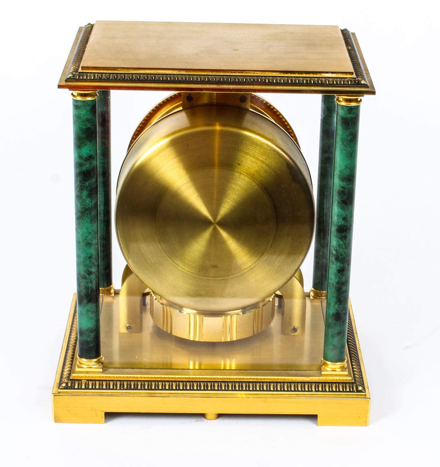 Vintage Atmos Vendome Jaeger le Coultre Mantle Clock Box & Papers 20th Century 1