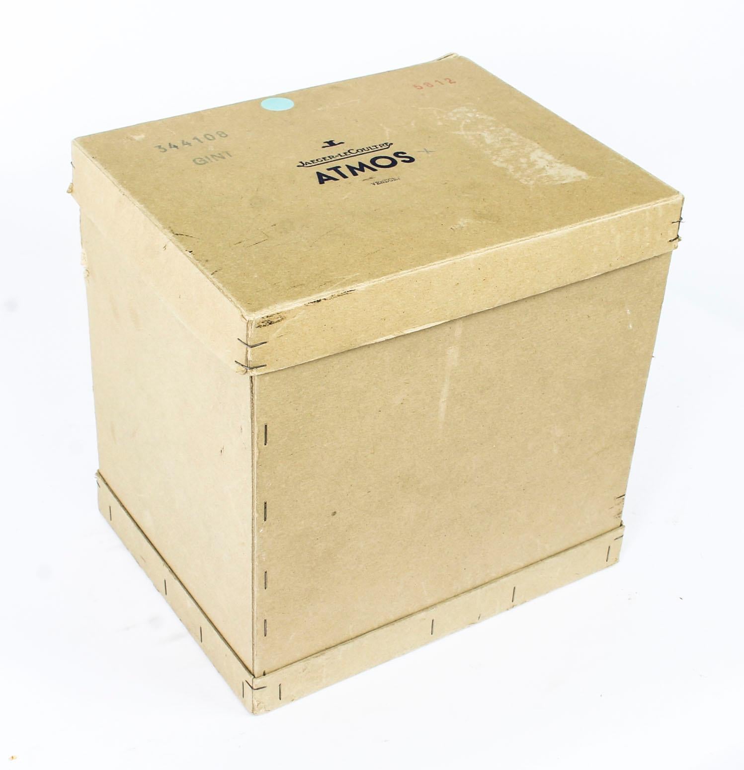 Vintage Atmos Vendome Jaeger le Coultre Mantle Clock Box & Papers 20th Century 10