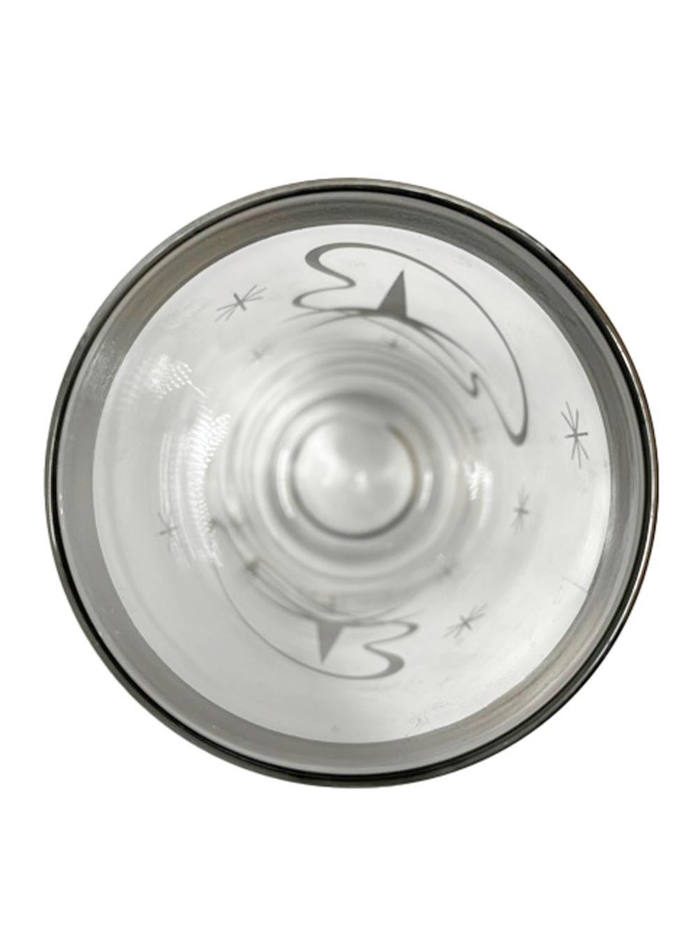 Vasos altos Vintage Atomic con estrella plateada y diseño de serpentina en Bueno estado para la venta en Nantucket, MA
