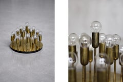 Vintage Atomic Mid-Century German Modern Brass Ceiling Lamp or Wall Sconce