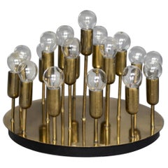 Vintage Atomic Mid-Century German Modern Brass Ceiling Lamp or Wall Sconce