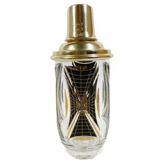 Vintage Atomic Period Cocktail Shaker with Black and Gold Decoration