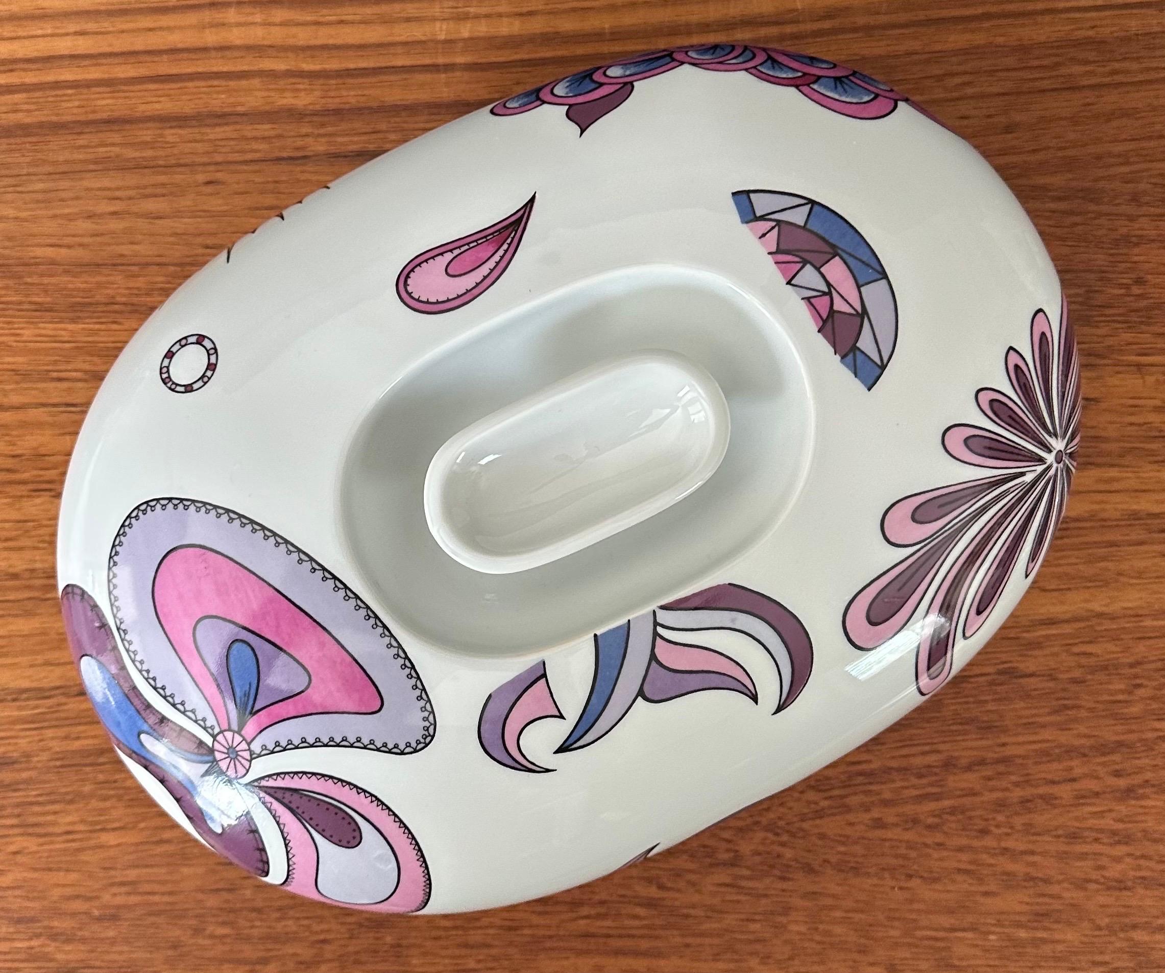 Cazuela de porcelana con tapa Vintage Atomic 
