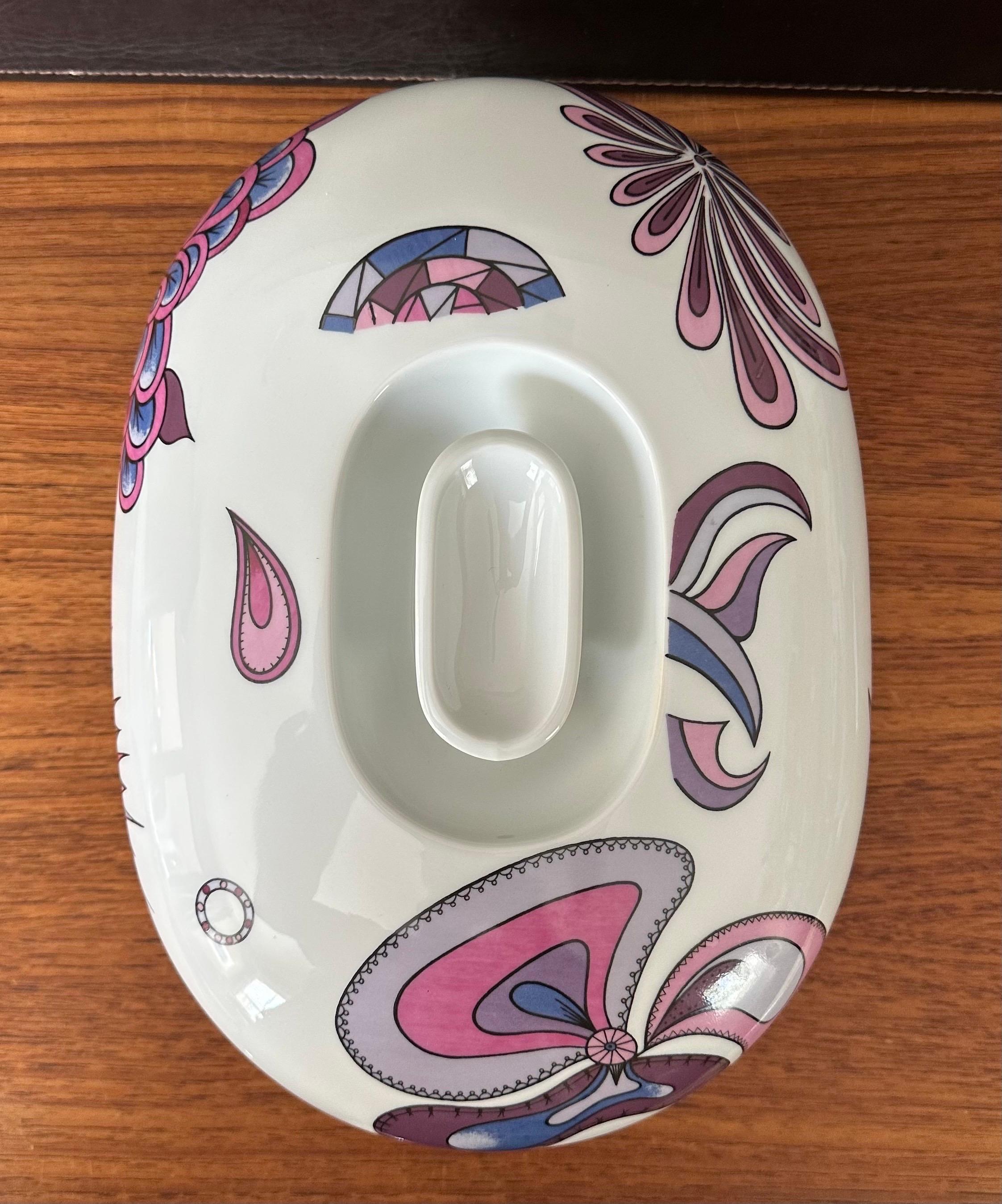 Cazuela de porcelana con tapa Vintage Atomic 