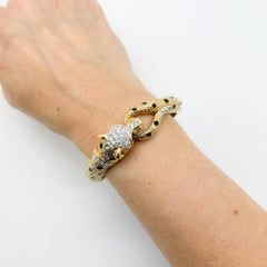 Vintage Attwood & Sawyer Big Cat Leopard Cuff 1980s