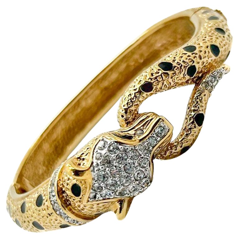 Bracciale vintage Attwood & Sawyer Big Cat Leopard anni '80 in vendita