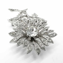 Vintage Attwood & Sawyer Floral Crystal Brooch 1980s