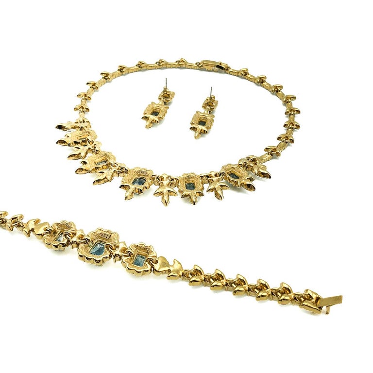 Vintage Attwood and Sawyer Sapphire Crystal Parure Necklace Earrings  Bracelet '80s For Sale at 1stDibs | attwood and sawyer necklace, the  attwood collection bracelet, attwood and sawyer mark