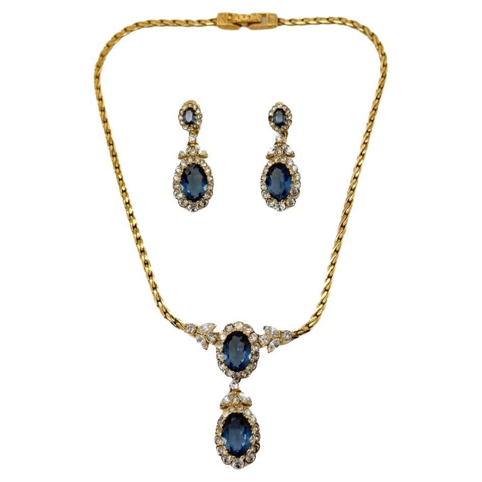 Conjunto vintage de collar y pendientes de zafiro Attwood & Sawyer