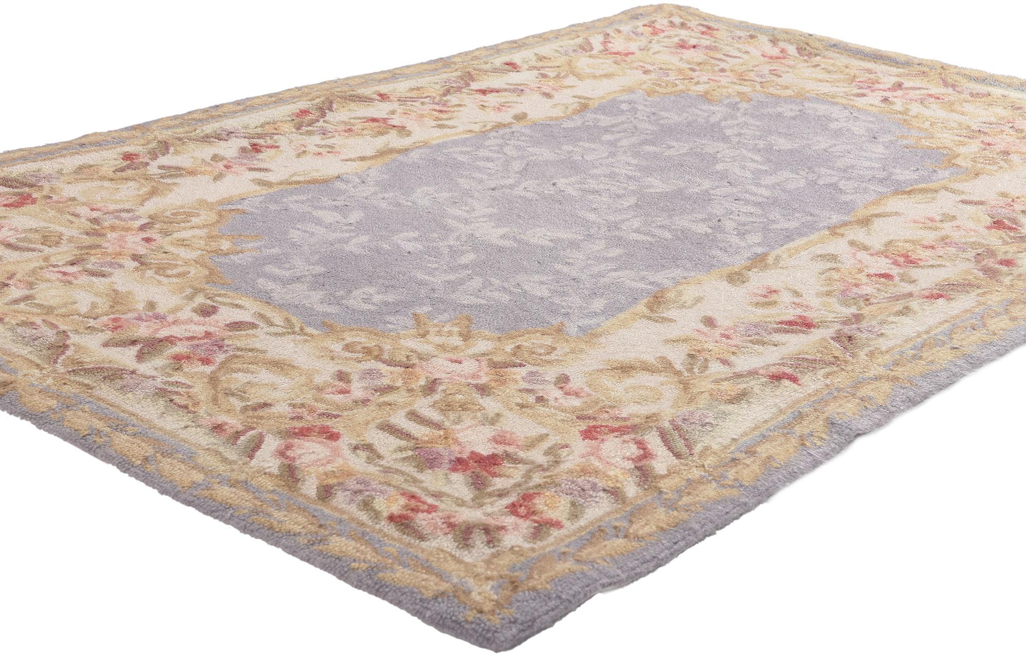 78552 Vintage Aubusson American Hooked Rug, 03'05 x 05'05.
Take a floral design and understated elegance, mix in a dash of romantic connotations and rustic sensibility to get this fresh look that’s as comfortable as it is chic. The composition