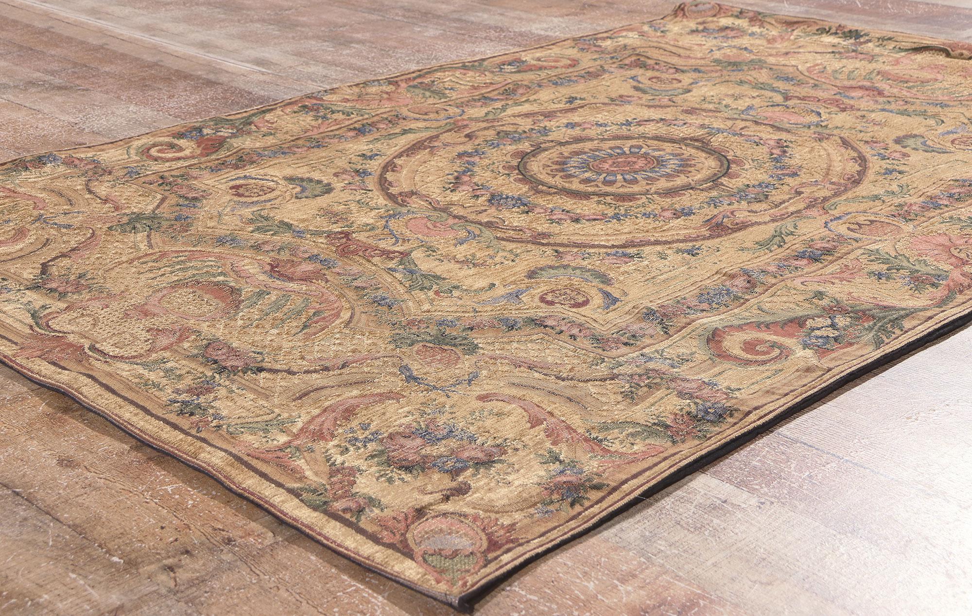Wool Vintage Aubusson Beljen Mills Wall Hanging, 03'09 x 05'09 For Sale