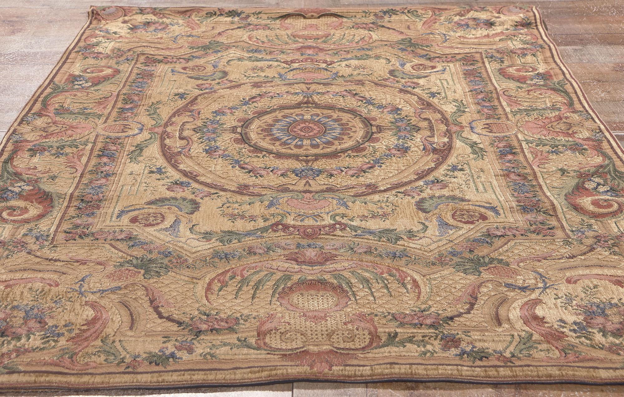Vintage Aubusson Beljen Mills Wall Hanging, 03'09 x 05'09 For Sale 1