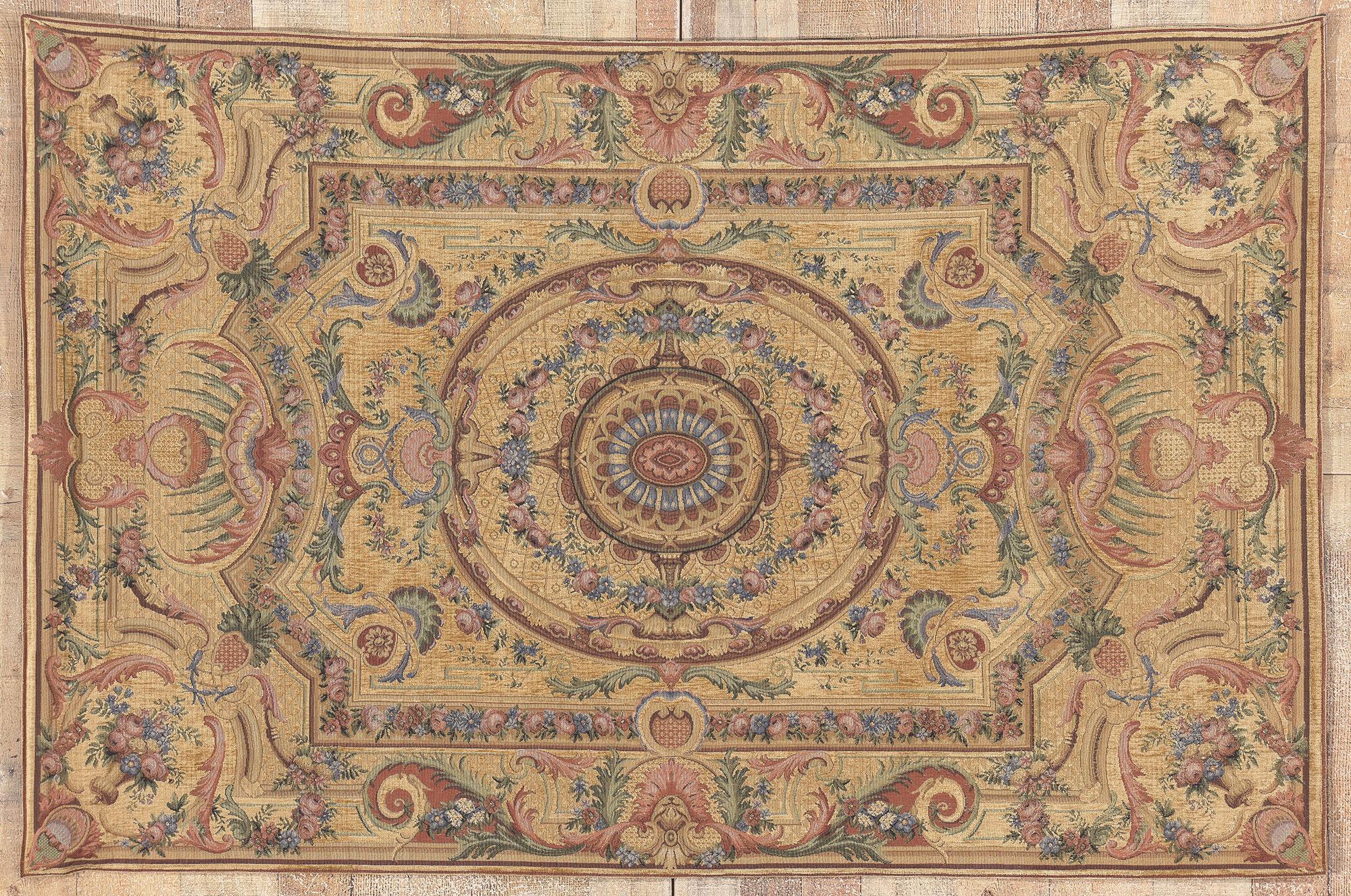 Vintage Aubusson Beljen Mills Wall Hanging, 03'09 x 05'09 For Sale 2