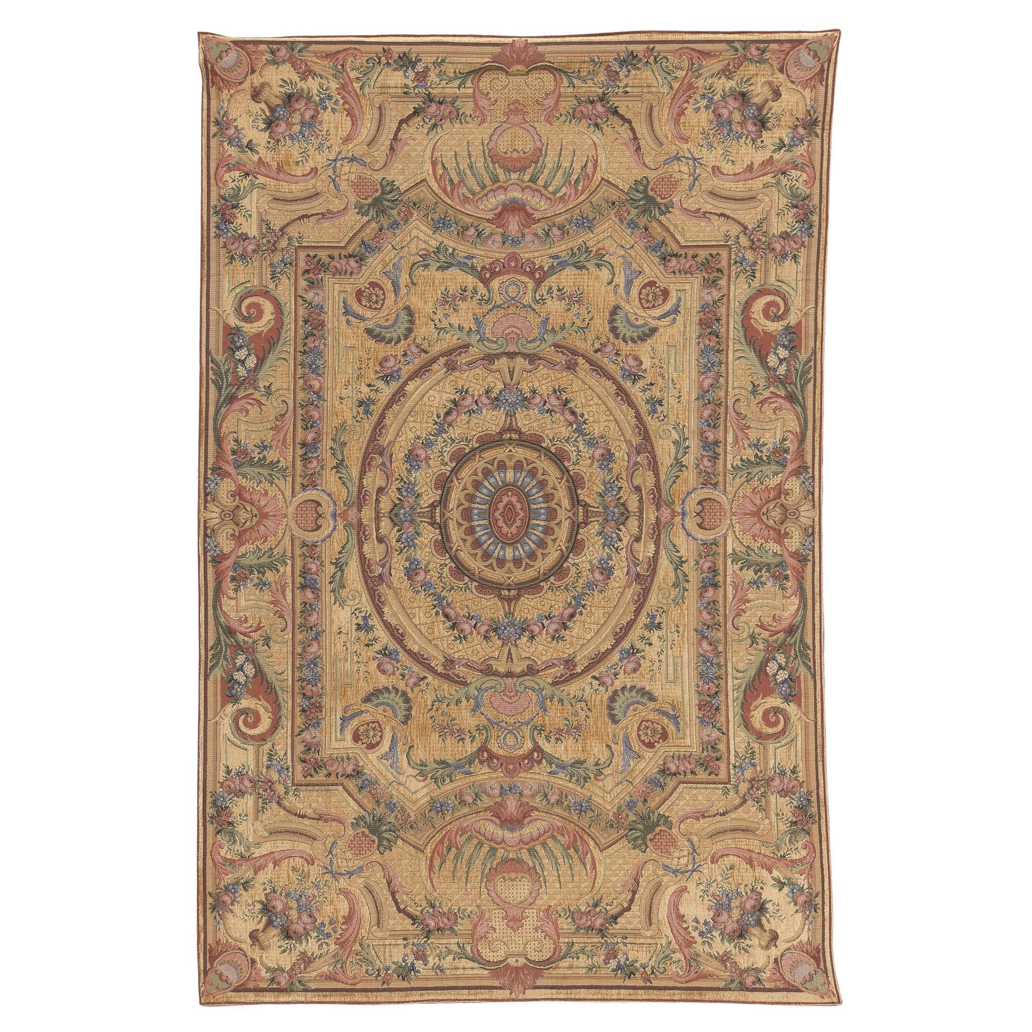 Vintage Aubusson Beljen Mills Wall Hanging, 03'09 x 05'09 For Sale