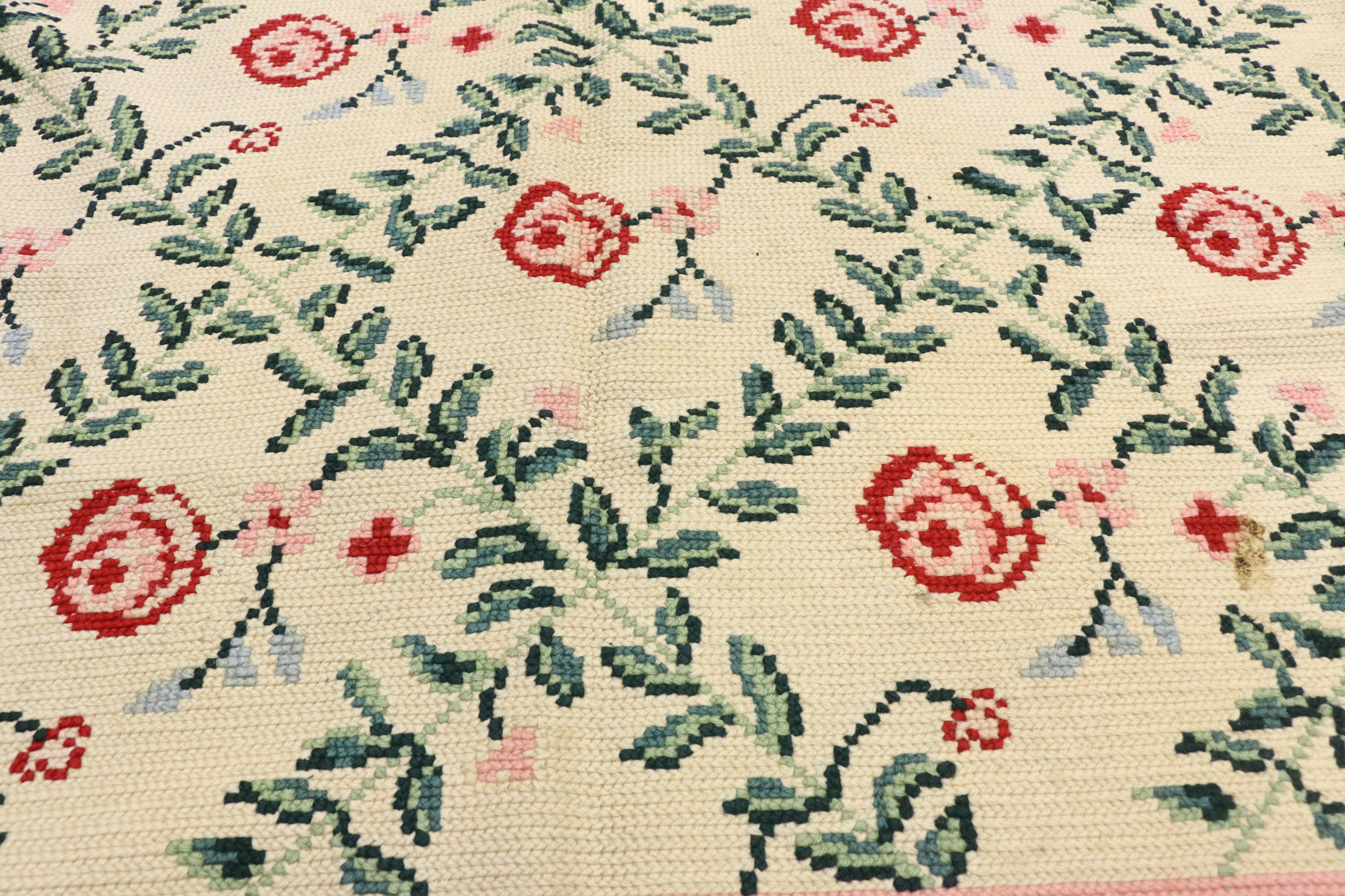 Alfombra china vintage francesa de punto de aguja Aubusson, 09'11 x 13'09 Anudado a mano en venta