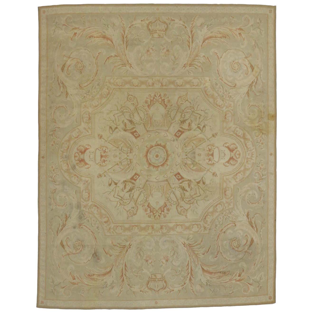 Provincial Rugs Vintage Aubusson French Provincial Chintz Style Area Rug with Rocaille ...