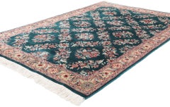 Vintage Aubusson Garden Carpet with Baroque Floral Chintz Style