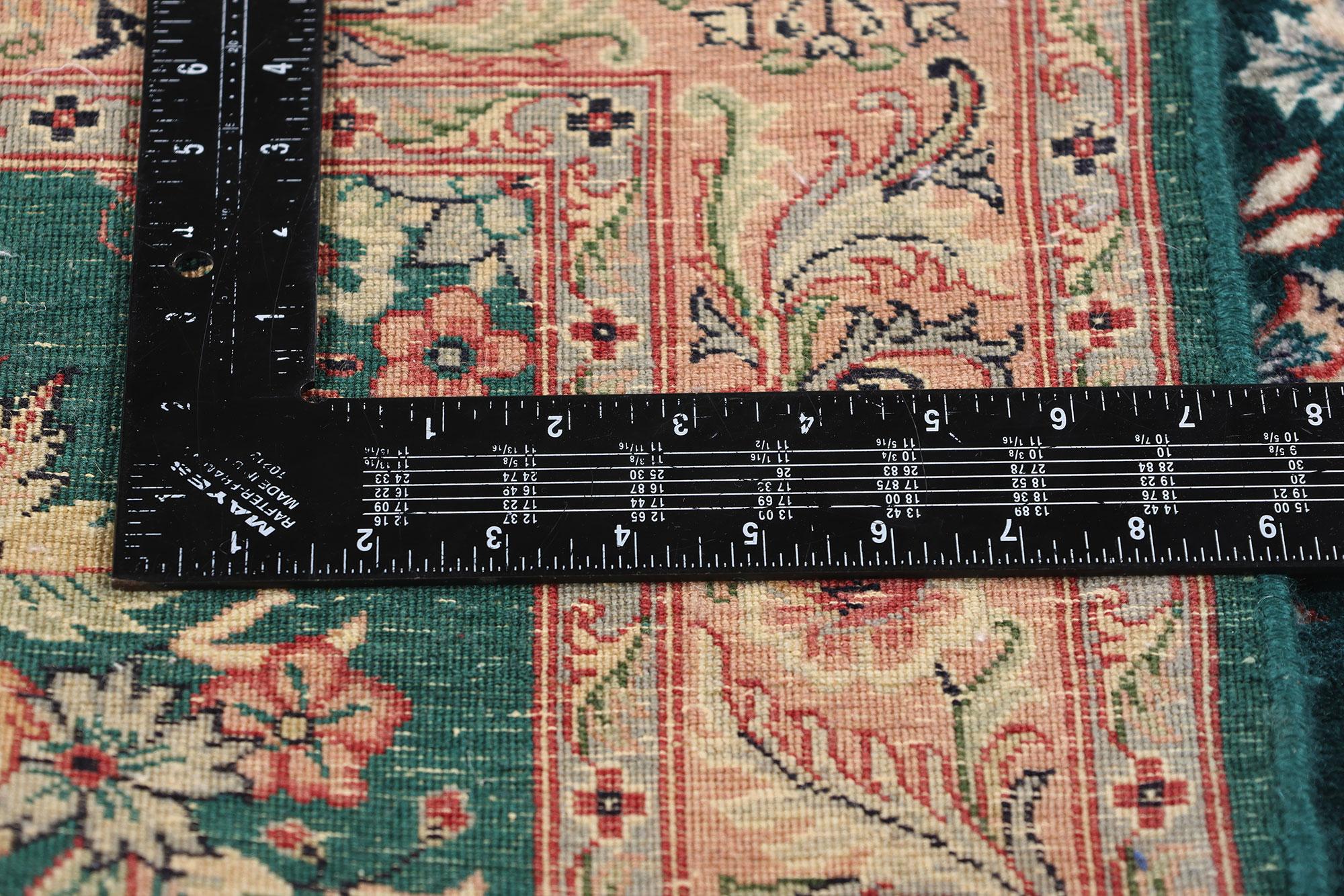 Vintage Aubusson Garden Carpet with Baroque Floral Chintz Style For Sale 1
