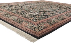 Alfombra Vintage Aubusson de Jardín con Estilo Floral Barroco Chintz