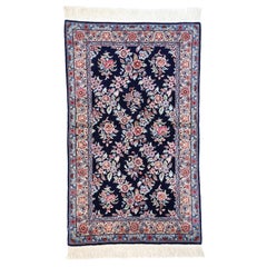 Vintage Aubusson Garden Trellis Chinese Accent Rug with English Country Style