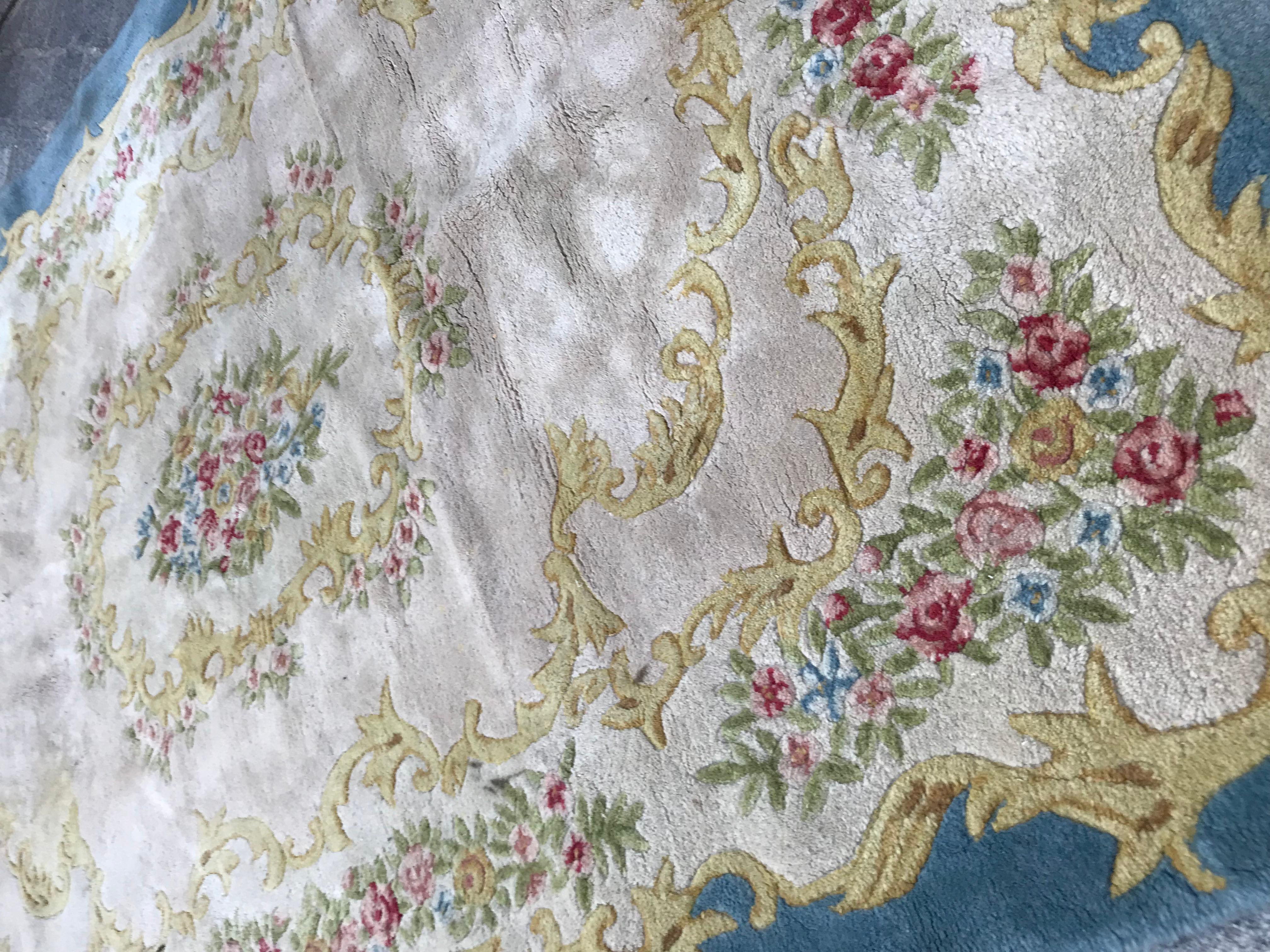 Vintage Aubusson or Savonnerie Style Rug 1