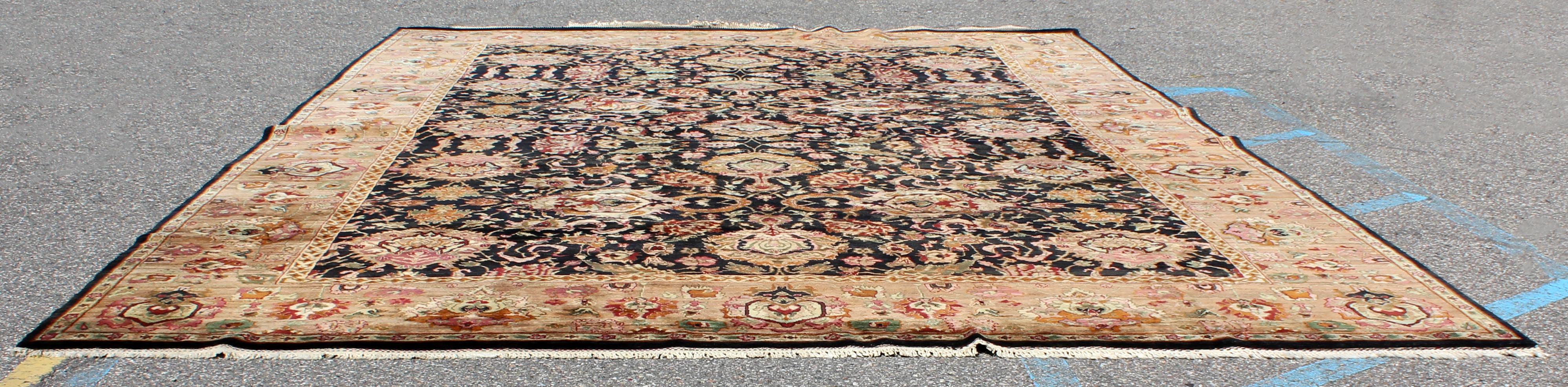 For your consideration is a monumentally floral Aubusson style wool area rug or carpet. In very good vintage condition. The dimensions are 160