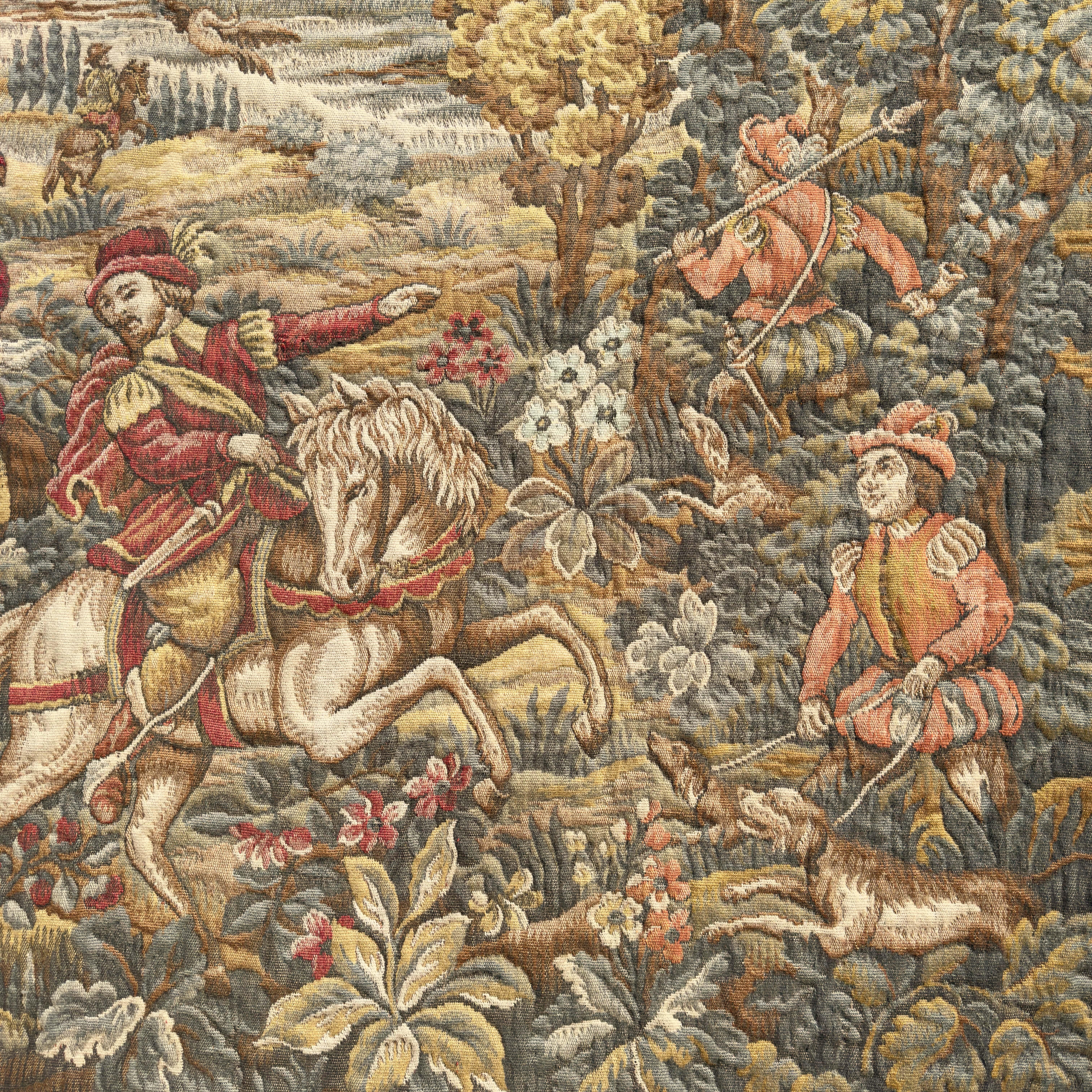 Tapisserie française vintage de style Aubusson en jacquard poinçonné des années 1940 Bon état - En vente à Bad Säckingen, DE