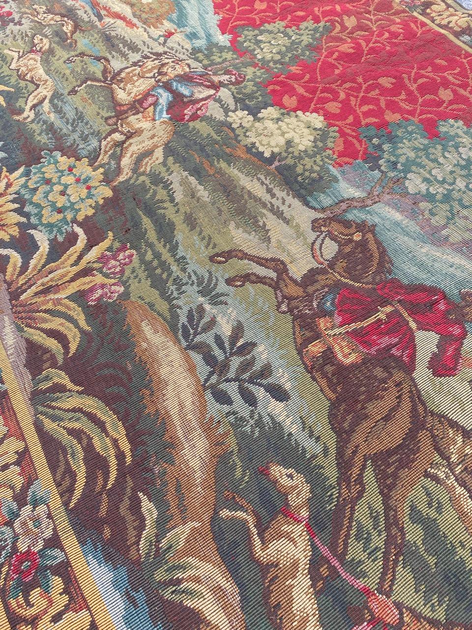 Bobyrug’s Vintage Aubusson Style French Jaquar Tapestry For Sale 7